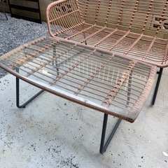 ガーデンセット Depos ラタン調 ナチュラルラタン4点セット 屋外家具の画像