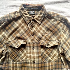 ヴィンテージハーレー 刺繍ネルシャツ Lサイズ相当の画像