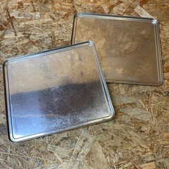 C(7669) 浅型 角バット 2個セット ステンレス 290×335×12㎜ 業務用 厨房用品 飲食店 店舗用の画像