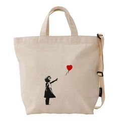 【10%OFF】【Banksy】2WAY TOTE BAG COTTON CANVAS bnk-003 バルーン COTTON CANVAS ユニセックス 送料無料の画像