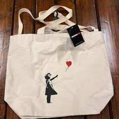 【10%OFF】【Banksy】2WAY TOTE BAG COTTON CANVAS bnk-003 バルーン COTTON CANVAS ユニセックス 送料無料の画像
