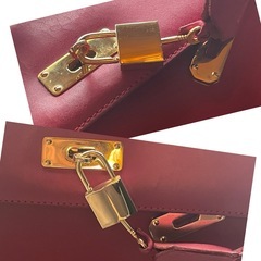 赤 ショルダー ハンドバッグ 2way 合皮レザーの画像