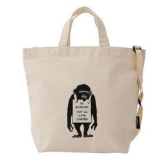 【10%OFF】【Banksy】2WAY TOTE BAG COTTON CANVAS bnk-003 モンキー COTTON CANVAS ユニセックス 送料無料の画像