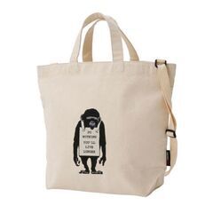 【10%OFF】【Banksy】2WAY TOTE BAG COTTON CANVAS bnk-003 モンキー COTTON CANVAS ユニセックス 送料無料の画像
