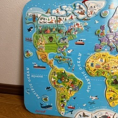 木製の世界地図パズル【購入時8,000円→500円】の画像