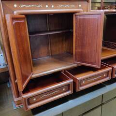 【愛品倶楽部柏店】唐木材 螺鈿細工 飾り棚 ※各所状態要確認の画像