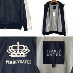 美品 PEARLY GATES パーリーゲイツ 両面プリント 秋冬 AW ブルゾン ポリエステル ネイビー メンズ M【古着】【中古】の画像