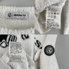 極美品 Ampasy アンパスィ ブランドロゴ 秋冬 AW 長袖ニット ポリエステル ホワイト レディース 0(S) ゴルフウェア【古着】【中古】の画像