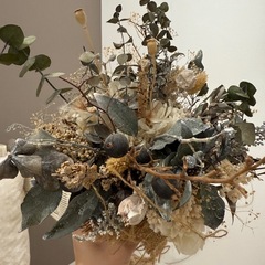 くすみグリーン ドライフラワーブーケ 4点セット 韓国インテリアにも◎の画像