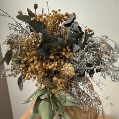 くすみグリーン ドライフラワーブーケ 4点セット 韓国インテリアにも◎の画像