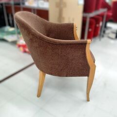 ② 1人掛けチェア 幅63cm×奥52cm×高76cm ブラウン系  ファブリック 椅子 ソファタイプ 家具 一人掛け  イス いす ラウンジチェア 苫小牧西店の画像