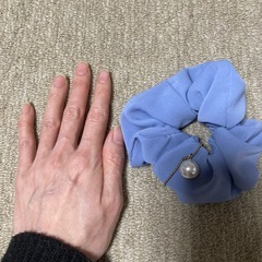 水色かわいいシュシュの画像