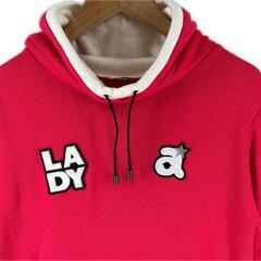 美品 ARCHIVIO アルチビオ ブランドロゴ 秋冬 AW カットソー アクリル/ウール ローズレッド レディース 40(L) プルオーバーパーカー【古着】【中古】の画像