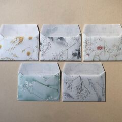 ミニ封筒　花柄　可愛い　お洒落　最安値　小物入れ　プレゼント　シンプル　大人の画像