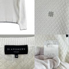 Send Andrews センドアンドリュース ブランドロゴ 秋冬 AW 長袖ニット コットン/ナイロン ホワイト レディース M ゴルフウェア【古着】【中古】の画像