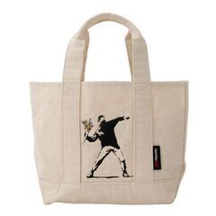 【10%OFF】【Banksy】LUNCH TOTE BAG COTTON CANVAS bnk-002 フラワーB ユニセックス 送料無料の画像