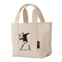 【10%OFF】【Banksy】LUNCH TOTE BAG COTTON CANVAS bnk-002 フラワーB ユニセックス 送料無料の画像