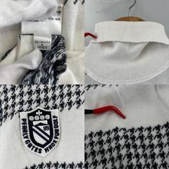美品 PEARLY GATES パーリーゲイツ ハイネックニット ボーダー 秋冬 AW 長袖ニット コットン ホワイト レディース 0(S) ゴルフウェア【古着】【中古】の画像