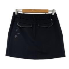美品 DESCENTE GOLF デサント ゴルフ スカパン ブランドロゴ オールシーズン スカート ポリエステル ブラック レディース M ゴルフウェア【古着】【中古】の画像