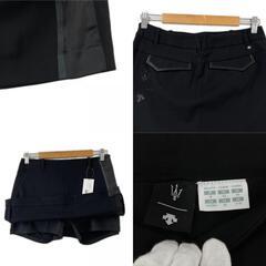 美品 DESCENTE GOLF デサント ゴルフ スカパン ブランドロゴ オールシーズン スカート ポリエステル ブラック レディース M ゴルフウェア【古着】【中古】の画像