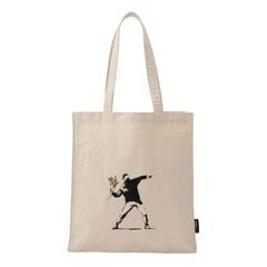 【10%OFF】【Banksy】BOX TOTE BAG COTTON CANVAS bnk-004 フラワーB ユニセックス 送料無料の画像