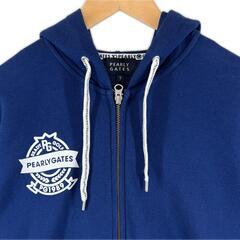 美品 PEARLY GATES パーリーゲイツ 両面プリント 秋冬 AW パーカー ポリエステル/コットン ブルー メンズ 5（L） ゴルフウェア　フルジップアップ【古着】【中古】の画像