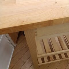 ★リユースのサカイつくば店★TK7186 IKEA フォルホイアキッチンワゴン ナチュラル H90×D43×W100 クリーニング済みの画像