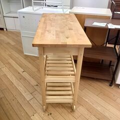 ★リユースのサカイつくば店★TK7186 IKEA フォルホイアキッチンワゴン ナチュラル H90×D43×W100 クリーニング済みの画像