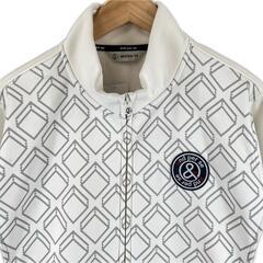 Ampasy アンパスィ ボンディングジャケット ブランドロゴ 秋冬 AW ジャケット ポリエステル アイボリー メンズ L ゴルフウェア　フルジップアウター【古着】【中古】の画像