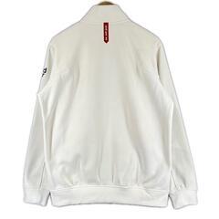 Ampasy アンパスィ ボンディングジャケット ブランドロゴ 秋冬 AW ジャケット ポリエステル アイボリー メンズ L ゴルフウェア　フルジップアウター【古着】【中古】の画像