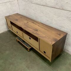 TVボード テレビボード テレビ台 引き出し収納付き 木目 家具 インテリア ローボード リビング収納 収納家具 A0809YGの画像