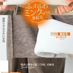 裏起毛パンツ ホワイトの画像