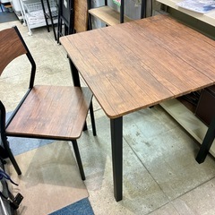 2人掛けダイニングセット 中古 家具 買取 テーブル＋シンプルデザインチェア）の画像