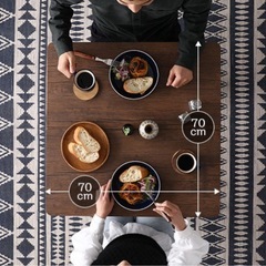 2人掛けダイニングセット 中古 家具 買取 テーブル＋シンプルデザインチェア）の画像