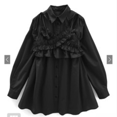 フリルビスチェ付きシャツワンピースの画像