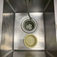 ステンレス製 1槽シンク 水栓付き W450×D600×H990 厨房 厨房機器 店舗 店舗用品 中段付 流し台  業務用 ステンレスシンク A0811YGの画像