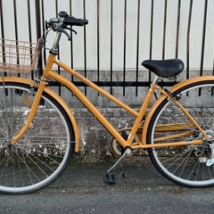 ＜整備済・美品車＞あさひサイクル・INNOVATION FACTORY（イノベーションファクトリー） 27インチ・自転車 シマノ外装6段変速 鍵付き・後輪タイヤ新品・パンク無料修理券付でお得！の画像