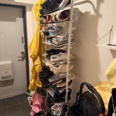 突っ張り　シューズラック　ほわホワイトの画像