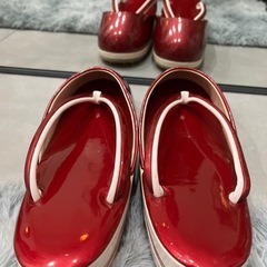 雨用草履 赤の画像