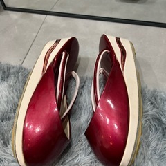 雨用草履 赤の画像