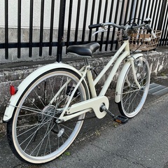 ＜整備済・美品車＞可愛い💕あさひサイクル INNOVATION FACTORY（イノベーションファクトリー） 22インチ・子供自転車 変速なし ホワイト・パンク無料修理券付でお得！の画像