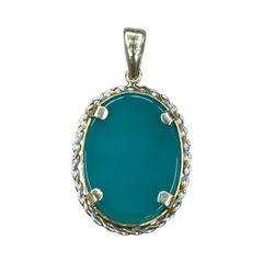 ペンダントトップ グリーン×ゴールド   K18の画像