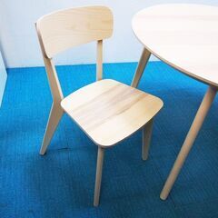IKEA LISABO リーサボー テーブル＆チェア2脚 アッシュ材突き板/アッシュ 105 cm KA02の画像