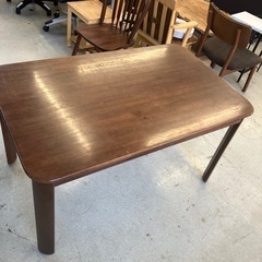 A2511-107 ダイニングテーブル ダークブラウン 1300×800 キズ汚れ有りの画像