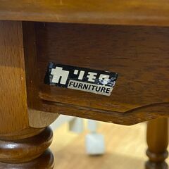 ☆江別市『かいとるどう』★カリモク コロニアル テレフォンベンチ チェア 木製 電話台 FAX台の画像