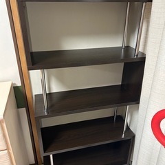 アイリスプラザ 本棚 ディスプレイラック 収納 オープンラック 靴箱 下駄箱 パイプ S字 5段 耐荷重75㎏ ダークブラウン 幅80×奥行29.5×高さ151.4cm SRK-8315の画像