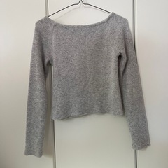 rienda グレー 長袖ニットセーター の画像