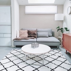 ニトリ　ダイヤ柄　ラグシャギーの画像