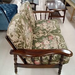 リユースのサカイ栃木店★ジモティ割あり★ カリモク ソファー（コロリアル　セパレートタイプ） 柄×ブラウン W130×D68×H76 クリーニング済み TC11480の画像