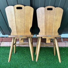 karimoku カリモク RUSTIC 木製 椅子 イス ②脚セット　中古品の画像